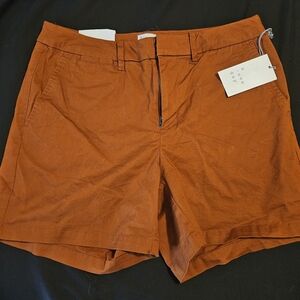 a new day Women's High Waist Chino Shorts - Rust Orange